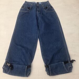 KIK GIRL Denim Raver Skater Jeans Womens Size 1 Vtg 90s Y2K Baggy Grunge 25x25